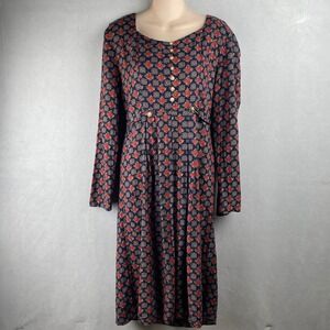 Jonathan Martin Vintage Floral Button Front Cottagecore Midi Dress S 12 USA Made